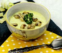 Supa crema de praz cu ciuperci