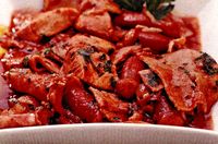 Mancare de carne de porc cu sos de rosii
