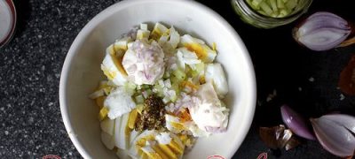 Salata de telina cu oua si smantana
